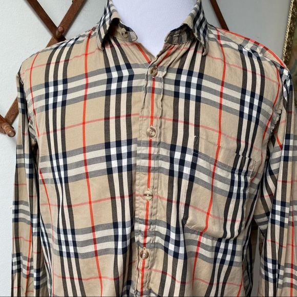 Vintage Burberry Nova Check Plaid Button Shirt - Picture 2 of 14